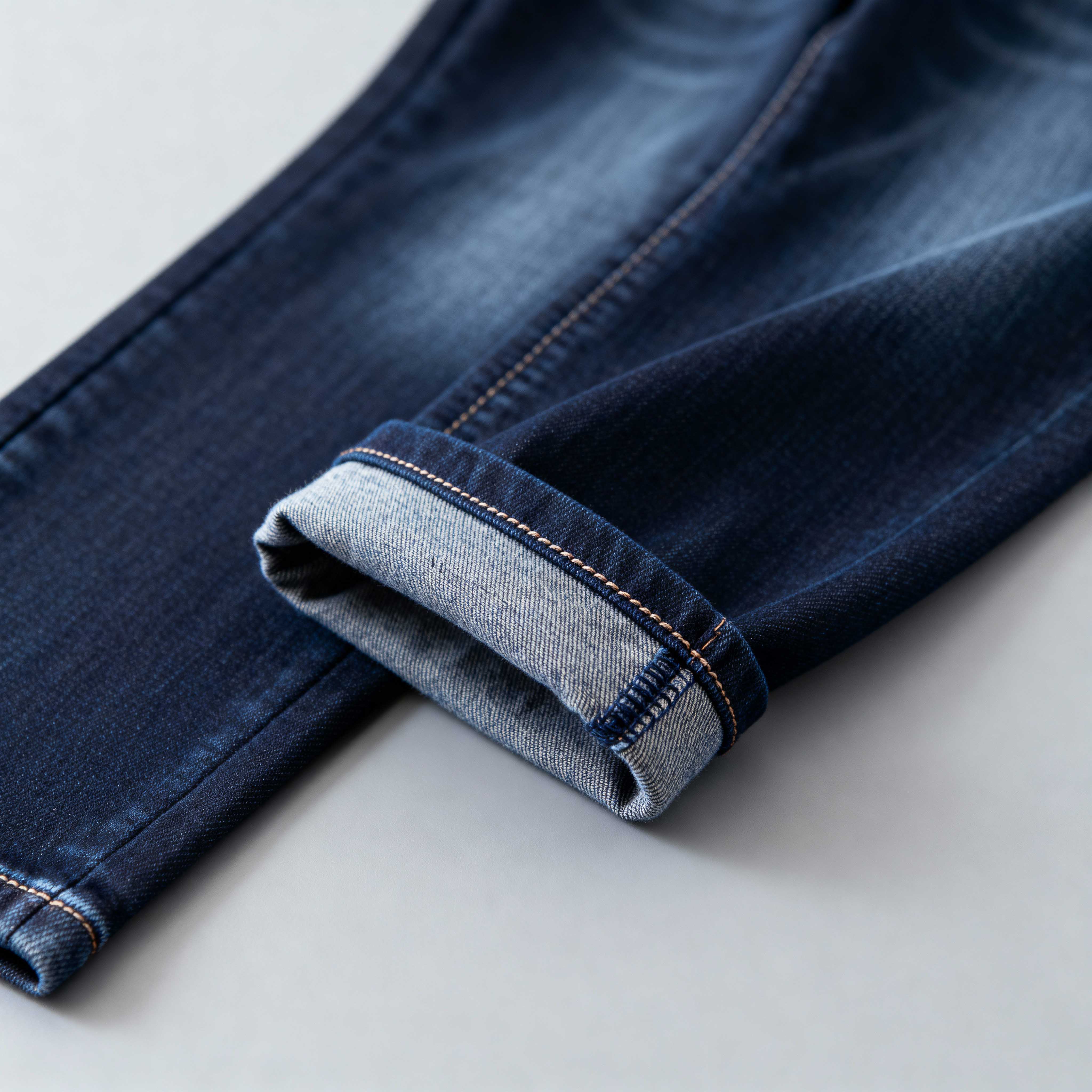 Professional invisible hem alteration on designer jeans